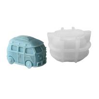 Creative Candle Silicone Candle Mold Handcraftd Candle Crafting Mold Miniature Bus Silicone Mold for Special Event 1 white