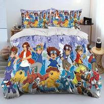 Anime Digimon Adventure Monstrų patalynės komplektas 3D spausdintas Tinka miegamajam Antklodės užvalkalų komplektas Su pagalvių užvalkalais Vaikams Namų tekstilė 70x133cm 3pcs gray
