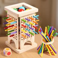 Kūdikio Montessori sensorinių smulkiosios motorikos įgūdžių žaislas Spalvų pažinimo mokymasis Skaičiavimo pagaliukų žaidimas Edukacinis vaikams Balanso mediniai žaislai yellow