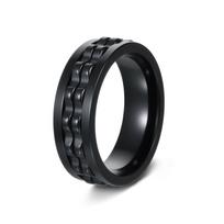 Sukamasis Titano Plieno Juodas Sandarinimo Žiedas - Neblunkantis Vyriškas Deimanto Piršto Žiedas Size 10 black