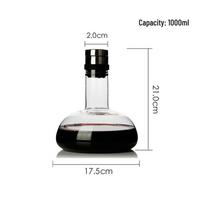 Large Capacity Crystal Glass Decanter with Lid and Fast Wine Aerator. white