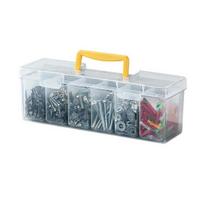 Toolbox Small Parts Screwdrivers Wrenches Box with Adjustable Transparent Storage Compartments Impact-Resistant Organizer Case