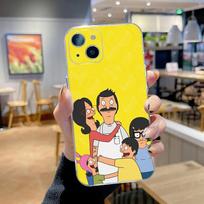 Funny B-Bobs B-Burgers Phone Case For iPhone 16,15,14,13,12,11 Plus,Pro,Max,XR,XS,X,7,8 Plus,SE,Mini Transparent Silicone Soft iPhone12mini yellow