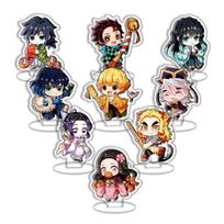 Demon Slayer Kimetsu Yaiba Tanjiro Nezuko Acrylic Keychain Pendant Anime Merchandise Cross Border Ready Stock no Carry Mini Lightweight Portable 2 55mm gray