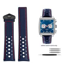 TAG Heuer Monaco laikrodžio apyrankė CAW211M 211P CAW211R 211T kvėpuojanti 22mm natūralios odos apyrankė vyriška sulankstoma sagtis riešo dirželis 22mm gray