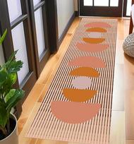 Abstraktaus rašto takelis Spalvingas koridoriaus kilimas Modernaus meno kilimas Ilgas kilimas įėjimui, svetainei ar virtuvei Grindų kilimėlis 40X120CM brown
