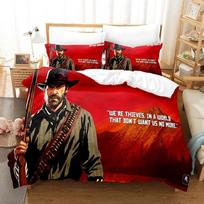 Hot Game Red Dead Redemption Duvet Cover Pillowcase Bedding Set Boy Girl Bedroom Decoration Children Gift Single Double Size 135x200cm red