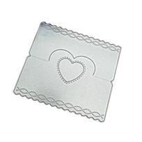 Širdies formos krepšio rankena Metaliniai štampavimo įrankiai „Pasidaryk pats“ Scrapbooking popierinės kortelės Gamybos trafaretas sidabras