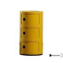 Šiaurietiško stiliaus apvalus baltas minimalistinis naktinis staliukas - Modernus mini plastikinis šoninis spintelė yellow