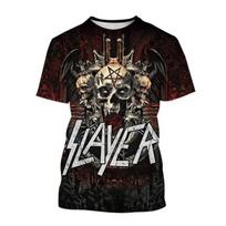 Vasariniai marškinėliai Slayer Roko Grupė 3D Spausdinimas Gatvės Stilius Vyrams Moterims Laisvalaikio Per dydį Trumpomis Rankovėmis T-shirt Vyriški Marškinėliai Viršutiniai Drabužiai Vyro Drabužiai XL gray