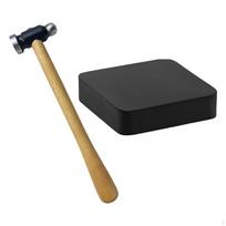 Hammer with Rubber Bench Block for Shaping Forming Jewelry Making Crafts black