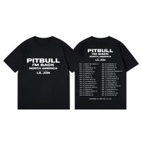 Raperis Pitbull Grįžta Tour 2026 Marškinėliai Unisex Moteriški Hip Hop Mada Trumpomis Rankovėmis Marškinėliai Vasaros Atsitiktiniai Laisvi Medvilniniai Marškinėliai M gray