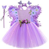 Violetinė Fėjų Princesės Suknelė su Sparnais Vaikams 3XL pink