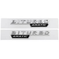 2 vnt. Biturbo 4matic logotipas raidės automobilio sparno emblema ženklelis lipdukas Mercedes Benz C43 E43 GLE43 GLC43 AMG W205 W213 priedams FS9 white