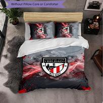 Athletic Bilbao Futbolo 3 dalių patalynės komplektas Minkštas antklodės užvalkalų komplektas su pagalvių užvalkalais Spausdintas miegamojo dekoravimo komplektas namams 135cm*200cm
