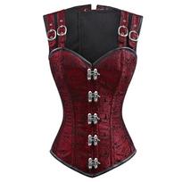Gotikinis Steampunk Korsetas Liemens Suspaudėjas Pilvo Kontrolė Kūno Formuotojas Moterims M raudona