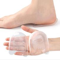 Plantar Fasciitis Silicone Gel Heel Insoles Shock Absorb Heel Cup Pads Bone Spurs Heel Pain Relief Foot Cushion Shoe Pads beige