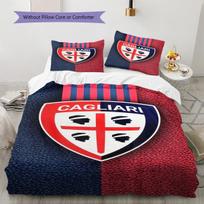 Cagliari FC Raštų Lovos Patalynės Komplektas Antklodės Užvalkalas Pagalvės Užvalkalas Namų Dekoras Dovana (1 * antklodės užvalkalas + 2 * pagalvės užvalkalai, be šerdies) 135x200cm red