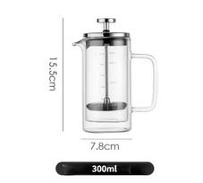 Double Layer French Press Pot Hand Brewing Coffee Filter Press Pot High Borosilicate Glass Heat-resistant Tea Maker Coffee Pot gray