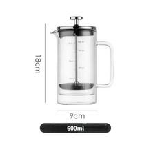 Double Layer French Press Pot Hand Brewing Coffee Filter Press Pot High Borosilicate Glass Heat-resistant Tea Maker Coffee Pot