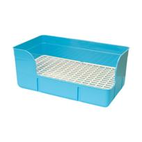 Rabbit Litter for Cage Corner Toilet Box Bedpan Pee Pan Tray Pet Toilet Potty Train for Guinea Pig Bunny Chinchillas mėlyna
