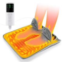 Electric Heated Foot Warmer 9 Levels Temp 4 Timer LCD Washable Electric Foot Heating Pad for Under Desk EU Plug 220V gray
