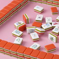American Mahjong Set - Hand-Rubbed Orange; Ideal for Casual Home & Travel Entertainment Single Set