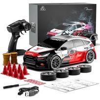 RC Racing Car 70km/H High Speed Drift Sports Car 2.4g Brushless Speed Champion with LED Lights Remote Controlled Cars for Kid 4 Wheel Drive Drift Car raudona