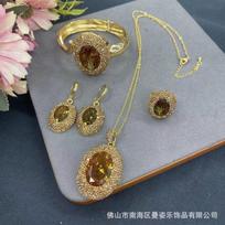Chameleon Sultan Stone Jewelry Set Women Star Moon Cloud Universe Motif With Crystal Pendant Gemstone Inlay Set gray