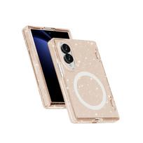 For Samsung Z Fold 8 Magsafe Case Luxury Transparent Glitter Acrylic Hinge Protection Cover for Samsung Galaxy Z Fold 8 Ultra Galaxy Z Fold 8 beige