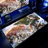 Attack On Titan Anime pelės kilimėlis Kompiuterio neslystantis žaidimų pelės kilimėlis XXL Užrakinamas kraštas Žaidimų PC Nešiojamojo kompiuterio klaviatūros pelės kilimėlis Stalo kilimėlis 30x60cm gray
