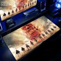 Attack On Titan Anime pelės kilimėlis Kompiuterio neslystantis žaidimų pelės kilimėlis XXL Užrakinamas kraštas Žaidimų PC Nešiojamojo kompiuterio klaviatūros pelės kilimėlis Stalo kilimėlis 30x60cm