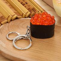 Cute Realistic Sushi Keychain with Strong Metal Clasp Portable Bag Charm Unique Gift for Teens Food Lovers A3 black