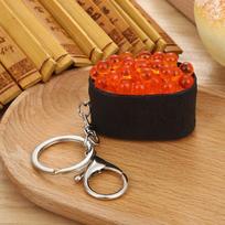 Cute Realistic Sushi Keychain with Strong Metal Clasp Portable Bag Charm Unique Gift for Teens Food Lovers A4 black