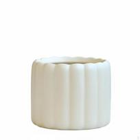 Keramikinis gėlių vazonas, kremas, minimalistinis dekoras, orchidėjoms, sukulentams Burbulas Cream Biscuit white