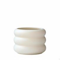 Keramikinis gėlių vazonas, kremas, minimalistinis dekoras, orchidėjoms, sukulentams Burbulas Cream Donut