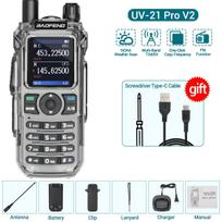 Baofeng UV-21 Pro Walkie Talkie Wireless Copy Frequency Multi-Band NOAA Long Range Type-C For UV-32 UV-5R Mini Two Way Ham Radio US skaidri