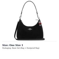 COACH Teri Suede And Smooth Leather Crossbody Bag, Shoulder Bag Large Women's Black CCZ88-SVBK One Size 1 black