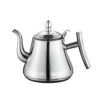 Kitchen Teapot for Loose Leaf and Tea Bags, Rustproof Steel Tea Kettle with Builts-In Strainer and Gooseneck Pouring Control Daily white