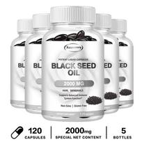 Xemenry Black Seed Oil 2000 mg 120-capsule instant-release softgels - Cold-pressed extraction, boosts immunity. 120*5