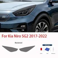 2Pcs Pre-Cut for Kia Niro SG2 SG3 2017-2026 Car Clear PPF TPU Sticker Transparent Black Headlight Protective Film Accessories D gray