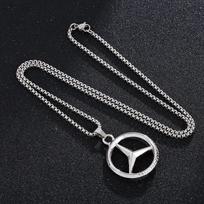 Automobilio logotipas Naujas hip-hop'o karoliai Automobilio formos tuščiaviduris pakabukas Kabantis elementas Mercedes Benz A B C S klasės AMG CLA GLC W176 W221 W204 black