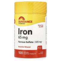Sundance Vitamin Iron 65 mg 100 Coated Tablets 5 pcs 100 Tablets