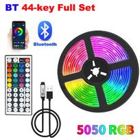 Išmanioji 44 klavišų Bluetooth 5050 LED juostinė lemputė infraraudonųjų spindulių valdymas RGB5050 lanksti 5V neoninė ledo apšvietimo lempa miegamojo dekoravimui TV foninis apšvietimas BT 44keys &2 M