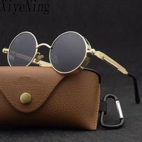 Metaliniai Steampunk Akiniai nuo saulės Vyrai Moterims Madingi Apvalūs Akiniai Gamintojas Dizaineris Vintažiniai Akiniai nuo saulės Aukštos kokybės Oculos de sol auksas