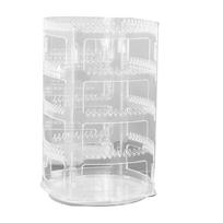 Jewelry Display Rack Plastic Multi Functional Rotating Earring Organizer for Earrings Clip Necklace white