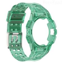 2in1 Strap For Samsung Galaxy Watch FE 6 5 4 40MM Smart Wristband 20mm WatchBand Silicone Bracelet belt Transparent Band&case Galaxy FE 6 5 4 40MM blue