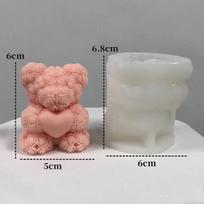 3D Meškiuko Glėbys Meilė Silikoninės Žvakių Formelės Pasidaryk Pats Mielas Meškiukas Gyvūnėlis Žvakių Gamybos Reikmenys Rankų Darbo Muilas Gipsas Derva Formelė Namų Dekoras Dovana gray
