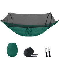 Greitai atidaromas lauko hamakas su apsauga nuo uodų: Užšifruotas tinklelio nailono parašiutas su tinkleliu nuo uodų vienviečiui/dviguliam stovyklavimui Dark Green 250*120cm - Basic Configuration gray