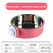 Pet Food Utensils, Stainless Steel Bowls, Pet Cages, Hanging Cages, Cat Food Bowls, Hanging Cat and Dog Cages, Hanging Bowls Large rožinė